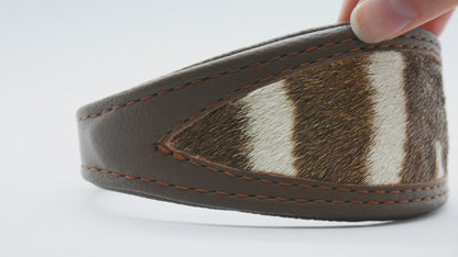 ZEBRAFELL Halsband・exotisches Windhundhalsband aus Zebrafell und Nappaleder