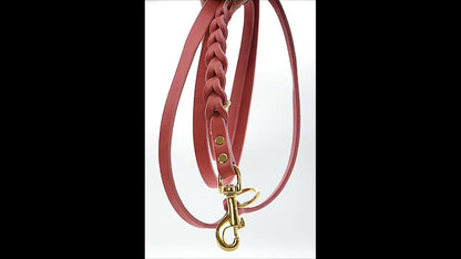 Leine Fettleder zweifärbig geflochten