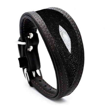 ROCHENLEDER Halsband・Rautenschliff・Exklusives Windhundhalsband aus Rochenleder