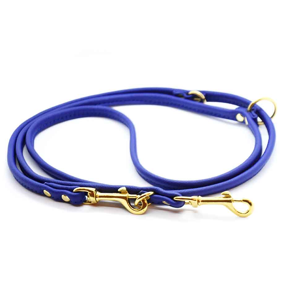 SARI Darkblue Set – Edles Windhund-Halsband mit passender Lederleine & Leckerlibeutel