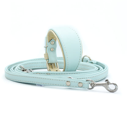 Premium BICOLOR Windhund Set aus Leder • Halsband & Leine handgemacht