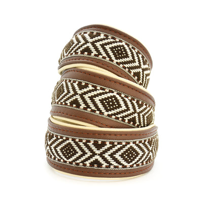 Halsband AZTEC • Leichtes Nappaleder Halsband mit edler Borte für Windhunde