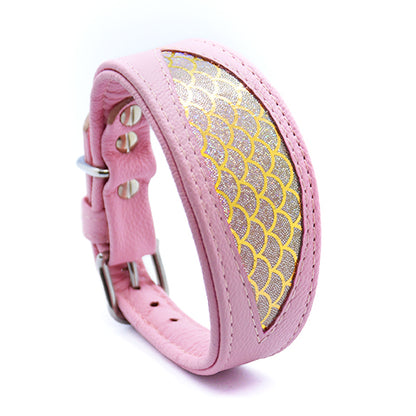Elegantes Windhundhalsband MERMAID mit schimmerndem Stoff