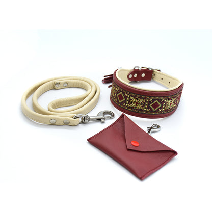 Halsband RUBIN von Nikala Design – komfortables Bortenhalsband für Windhunde