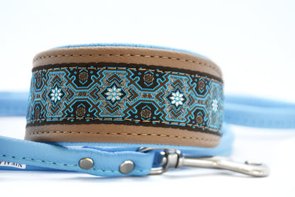 Edles Hundehalsband aus Leder mit Jacquardmuster – Skadi von nikaladesign