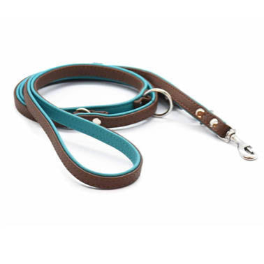 Premium FÜHRLEINE BICOLOR – Handgenähte Führleine aus butterweichem Nappaleder in zwei Farben