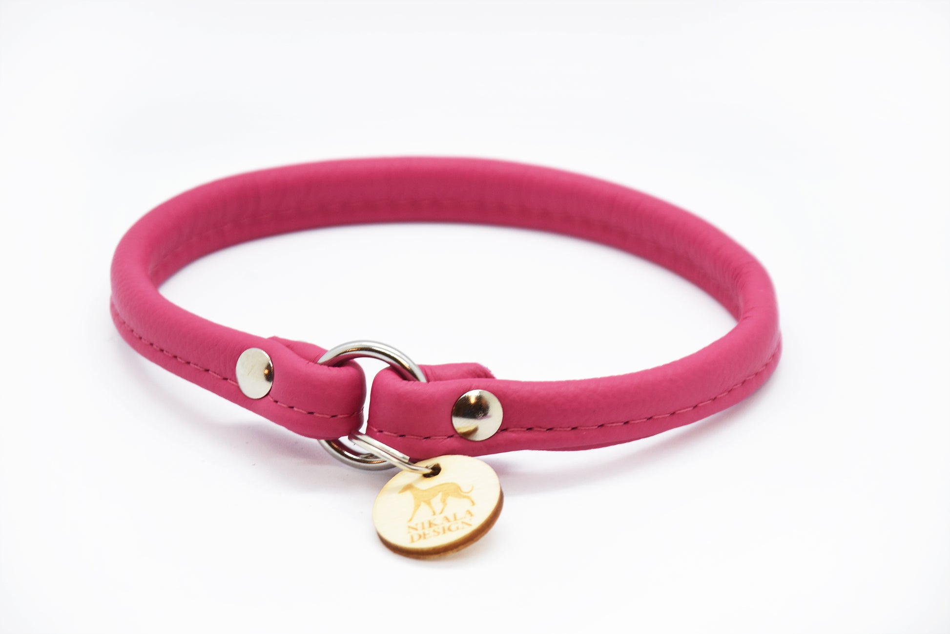 Schlichtes Markenhalsband aus Leder für Windhund, ideal für Hundemarke