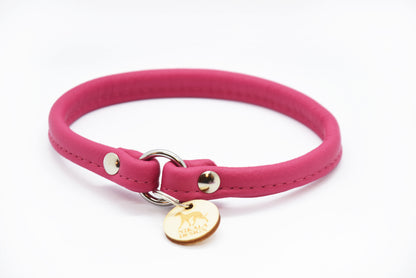 Schlichtes Markenhalsband aus Leder für Windhund, ideal für Hundemarke