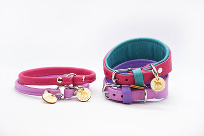 Windhund mit schlichtem Lederhalsband, handgefertigt und leicht