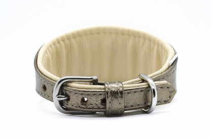 FUCILE・Exklusives Metallic Ziegenleder Halsband