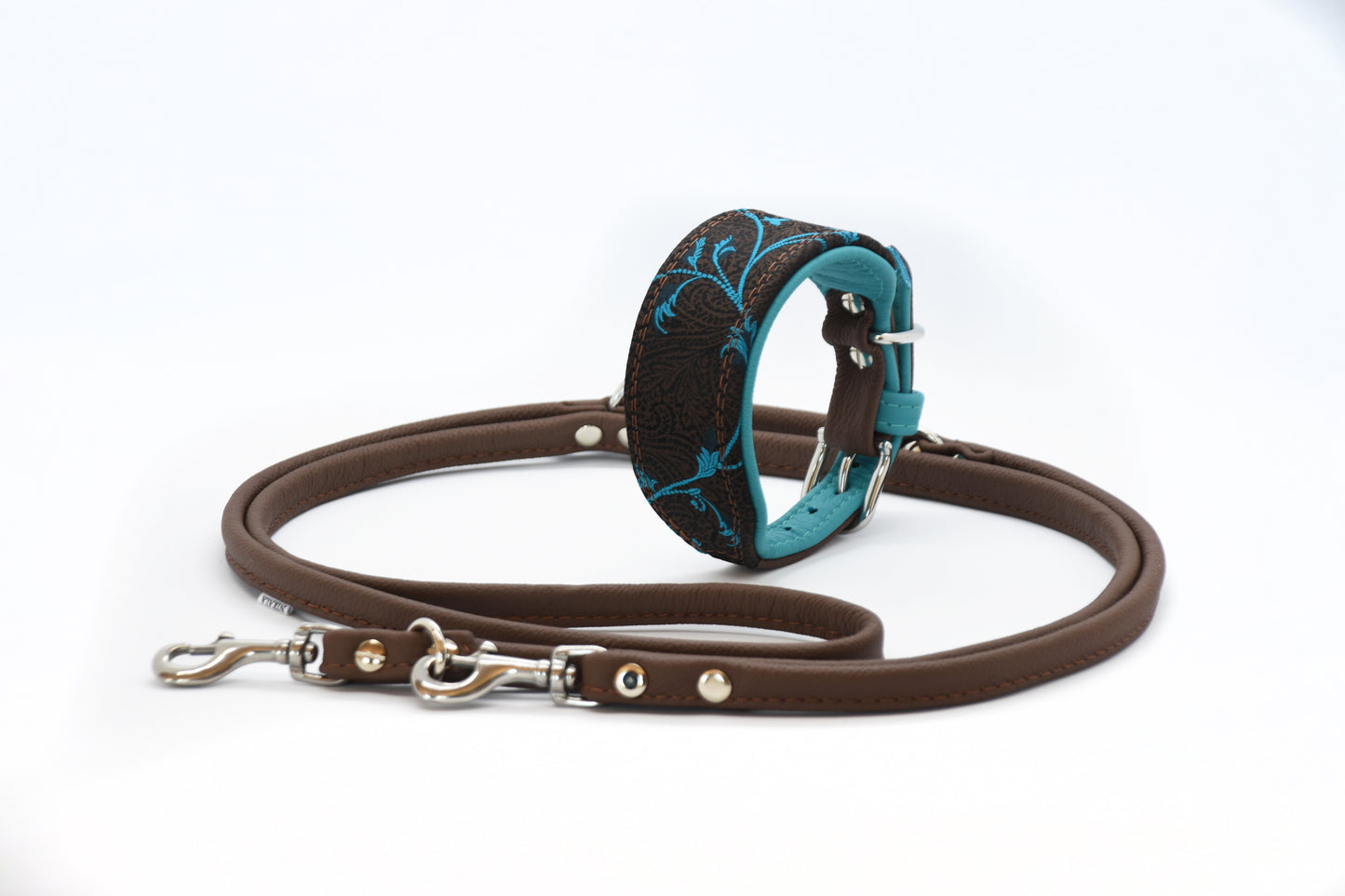 Halsband PIANTA ❀ Gepolstertes Windhundhalsband aus Leder