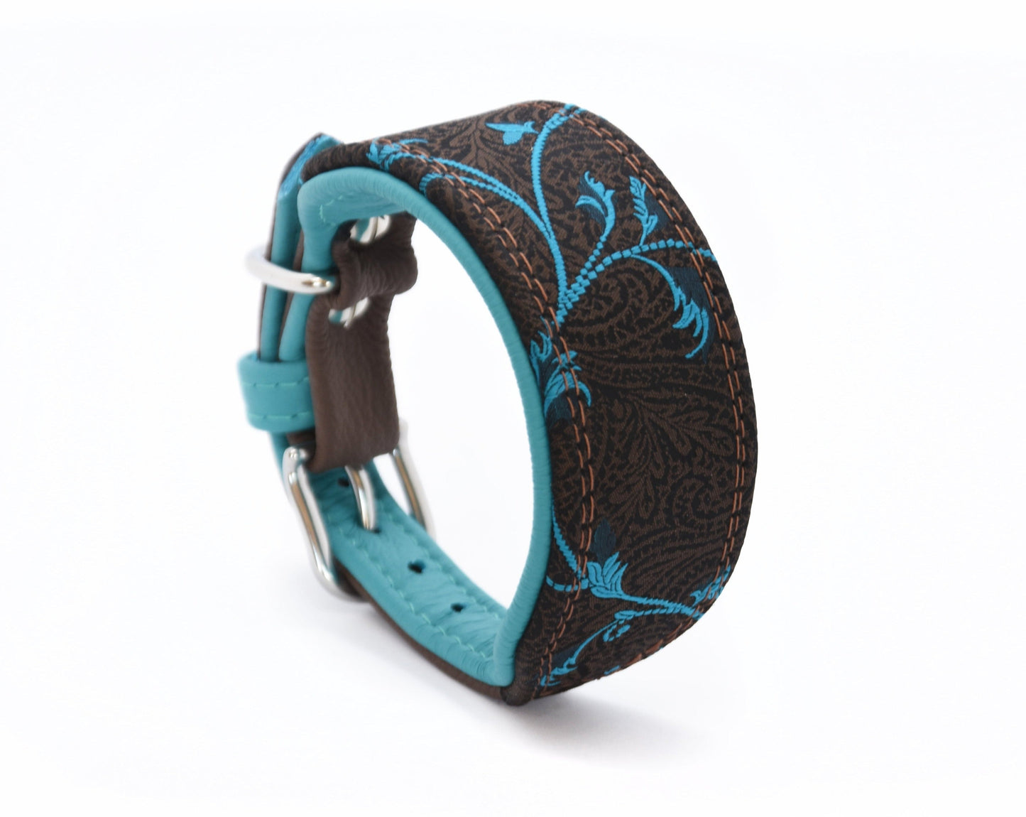 Halsband PIANTA ❀ Gepolstertes Windhundhalsband aus Leder