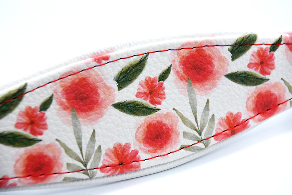 Rosen Blumen Blütenmuster Hundehalsband Leder